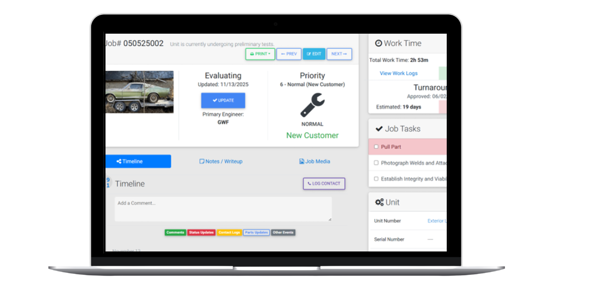 Magnify ERP parts monitoring screenshot